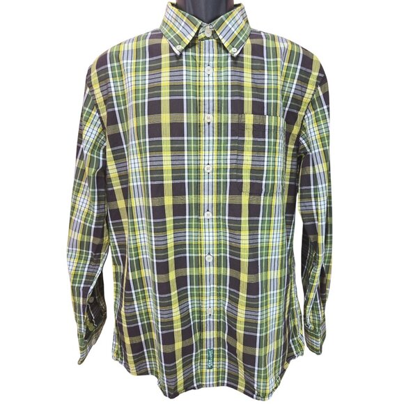 Orvis Mens Green Plaid Active Fit Shirt Medium - Long Sleeve Button-Down - Picture 1 of 8